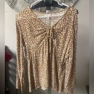 Stylish Brown and White Women's Top